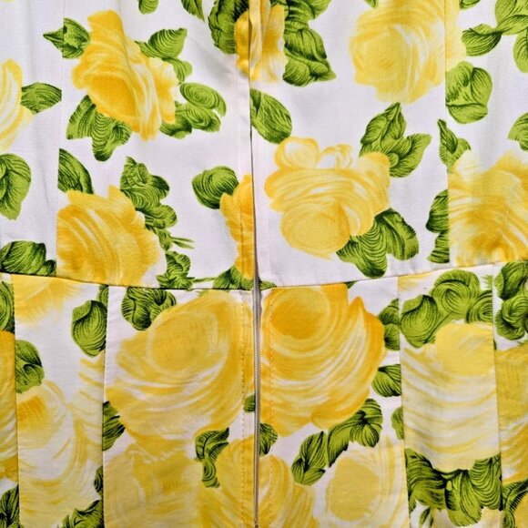 B. Smart Fit & Flare Dress Yellow Rose Sz 11/12 Sleeveless Scoop Neck Scalloped - Picture 10 of 12